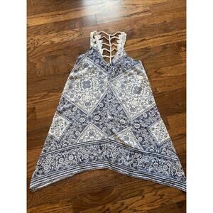 Trixxi Women’s Boho Dress Size Medium Blue & White